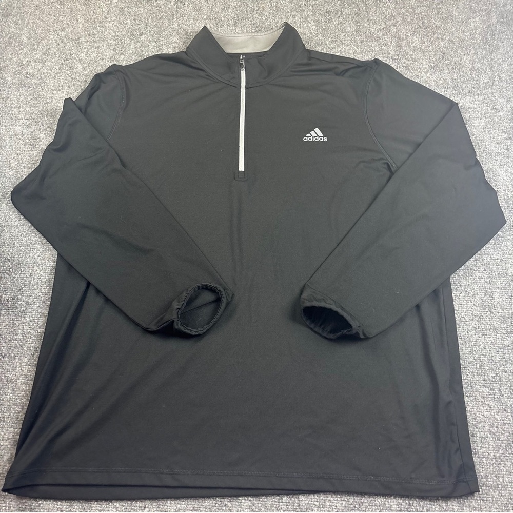 ADIDAS Men’s Black Golf 1/4 Zip Lightweight Pullover Shirt size: 2XL